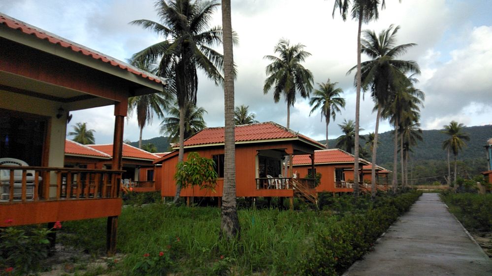 Bungalow at Thansour beach between coconut trees