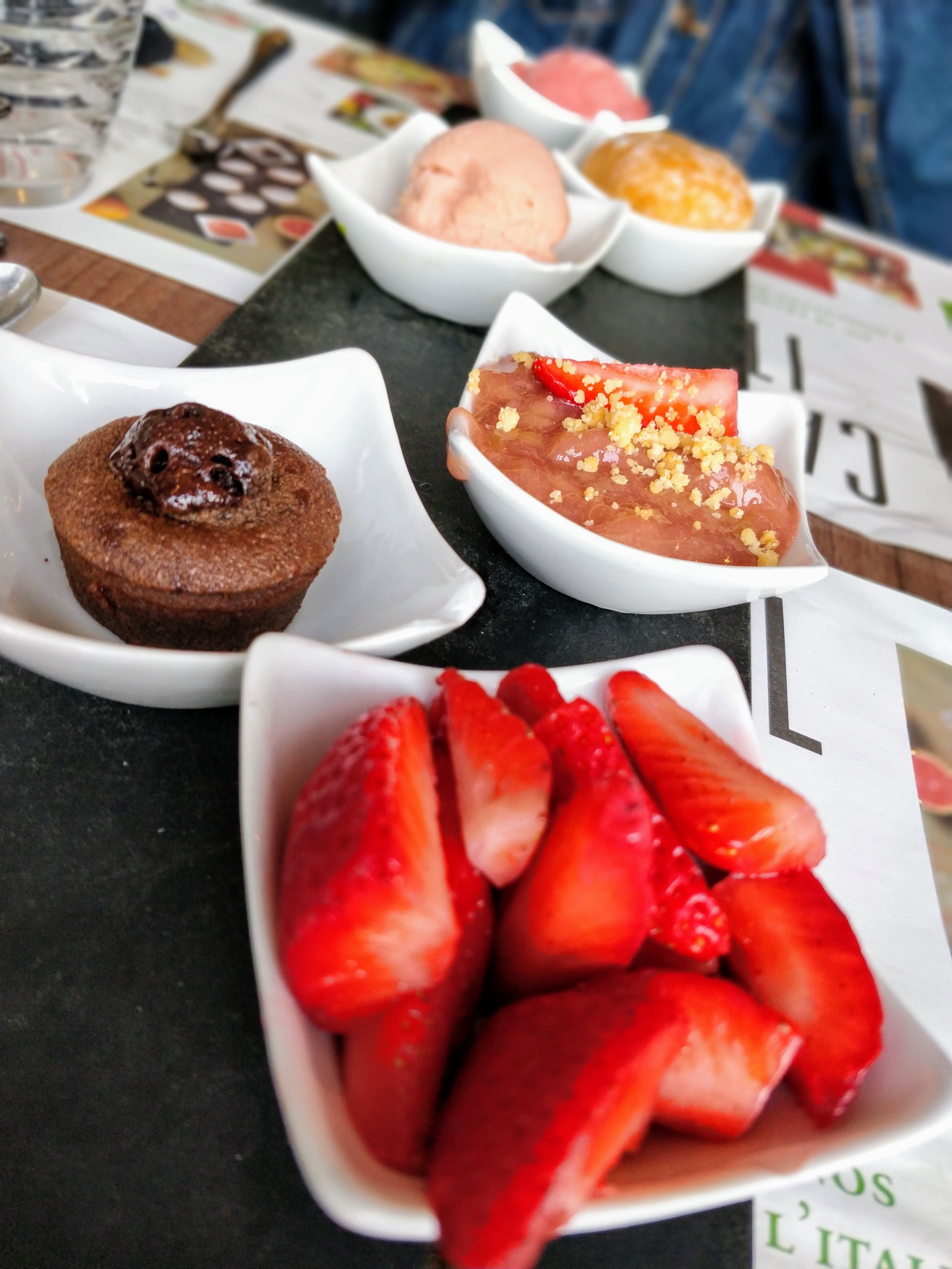 Selection of desserts.