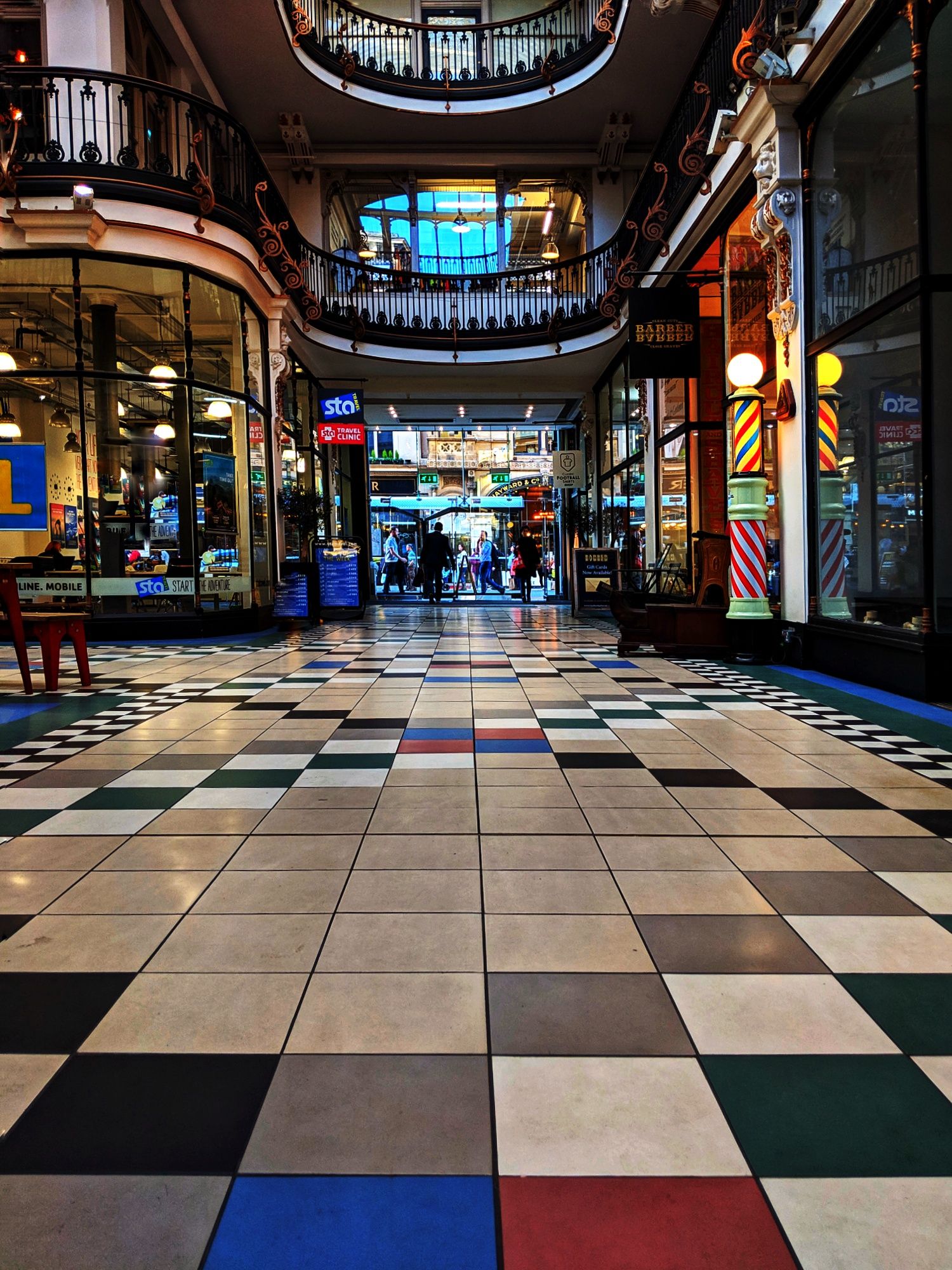 Barton Arcade Manchester UK. Get down low to use the leading lines of a floor.