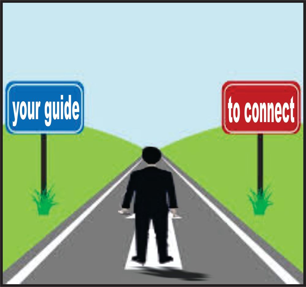 Caption: An animation of a  Local guide arriving on connect for the first time and needing  the help of a guide to use the forum. Your guide to connect @Shola4sure. designed on corel draw