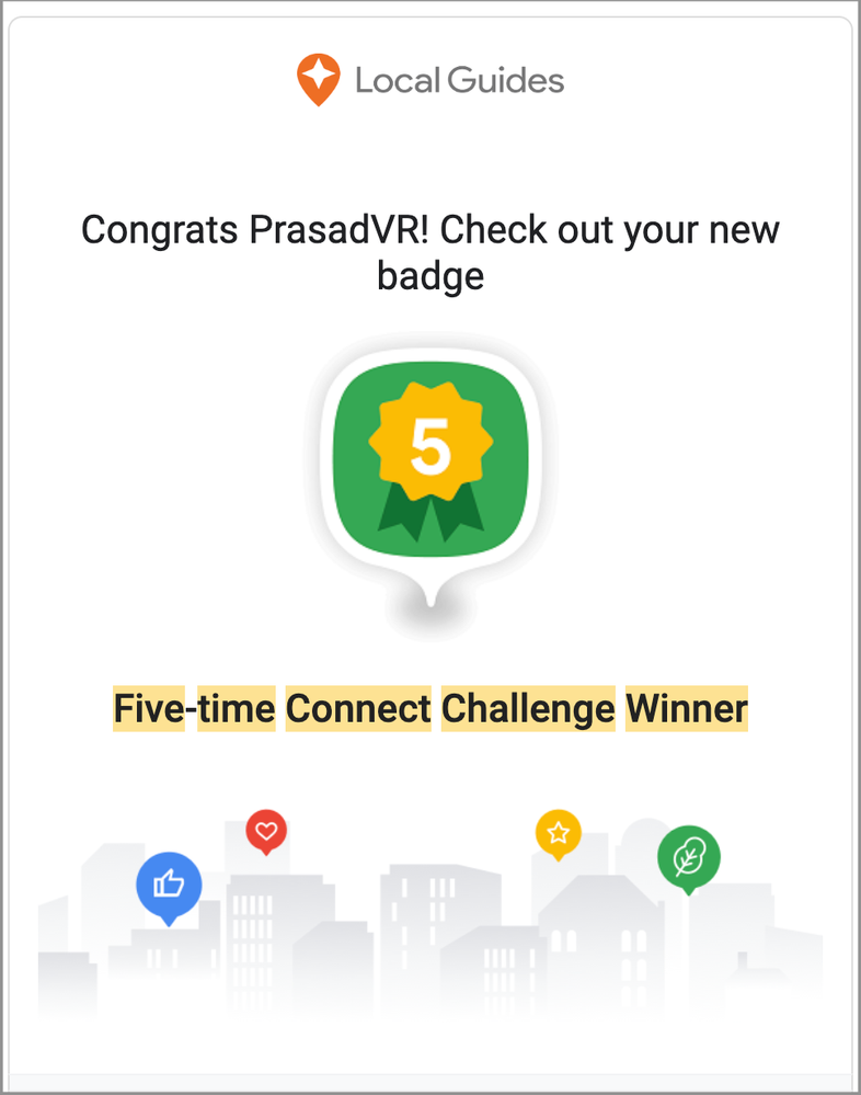 Caption: A screenshot of my 5 times challenge badge from my Email. @PrasadVR
