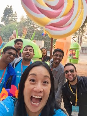 Local Guides popping up at Android Statue Park, Googleplex, LGSummit17. Photo: Karen V Chin