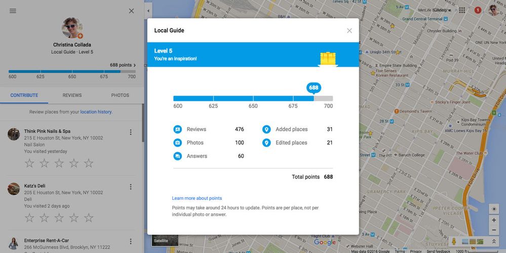 View Your Local Guides Points On Google Maps Desktop Local Guides Community