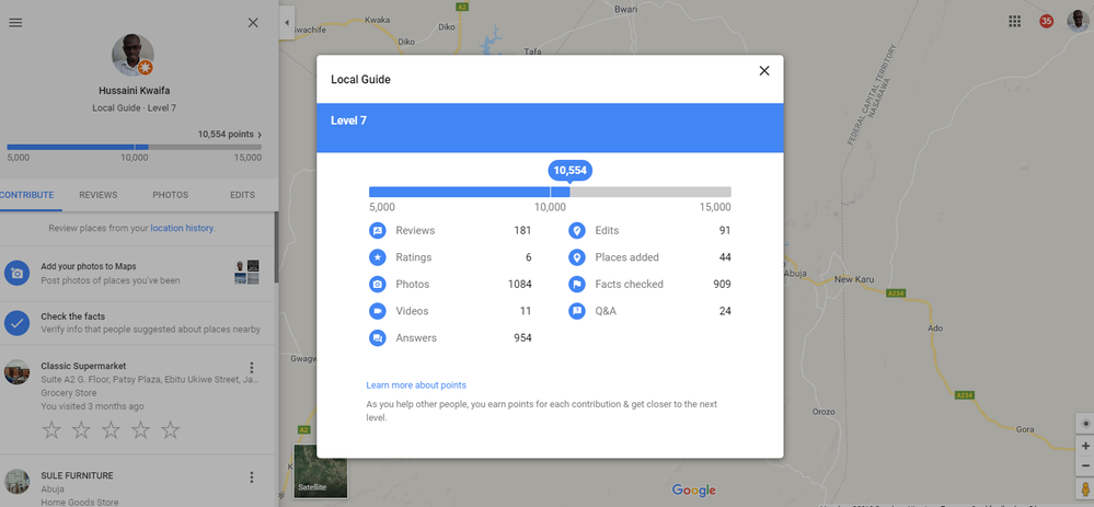 My Google Map Review Stats