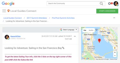 Connect post: Sailing the San Francisco Bay Tour Meetup