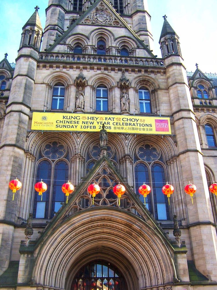 Manchester town hall during the Chinese New Year celebrations