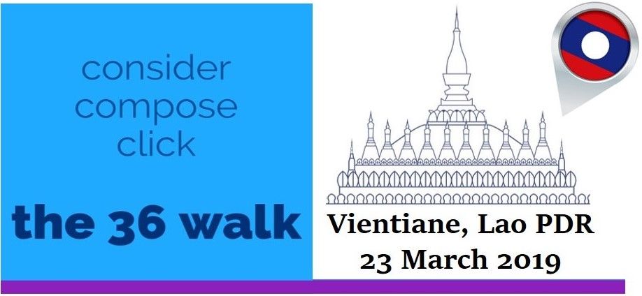 A banner of The 36 Walk, Vientiane Lao PDR
