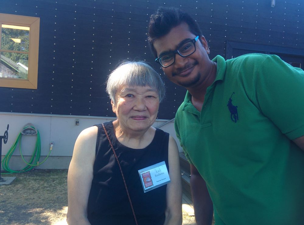 With one of the first Japanese immigrants to the US.