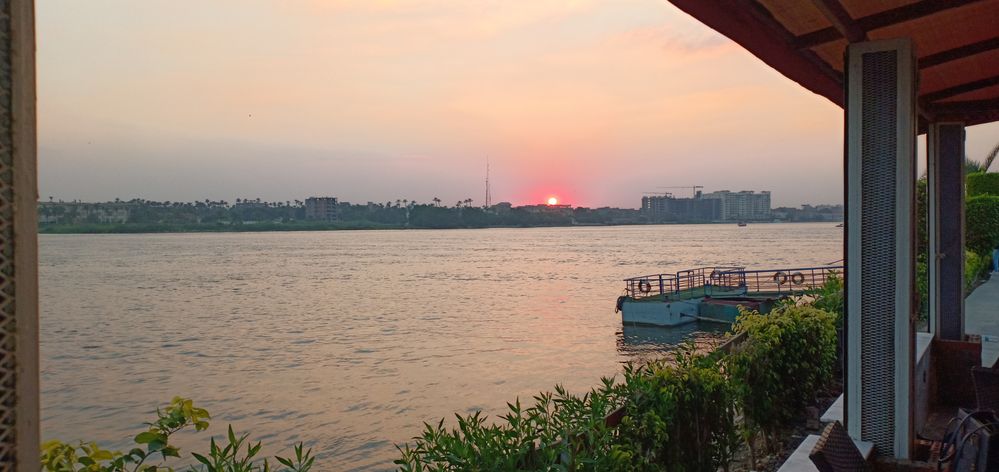Sunset on Nile River Cairo Egypt