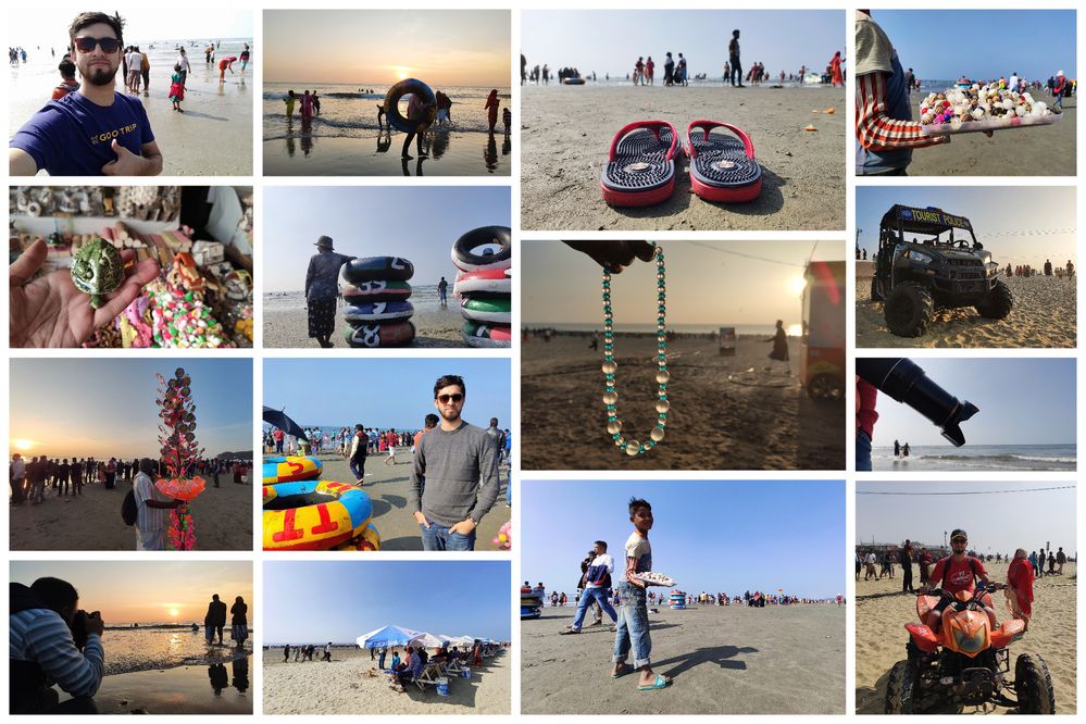 A Collage Photo of Cox's Bazar Sea Beach